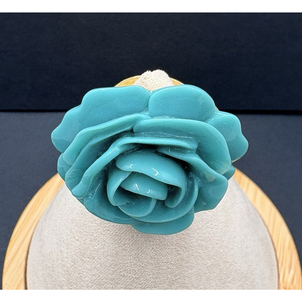 Vintage Kenneth Jay Lane Kjl Turquoise Rose Flowe… - image 2